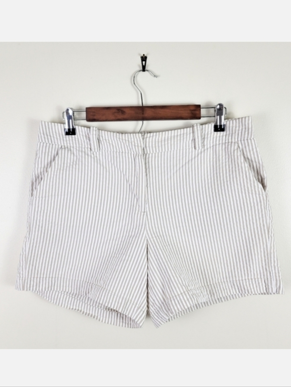 ⚡️Sandro Beige White Stripe Cotton Mini Shorts